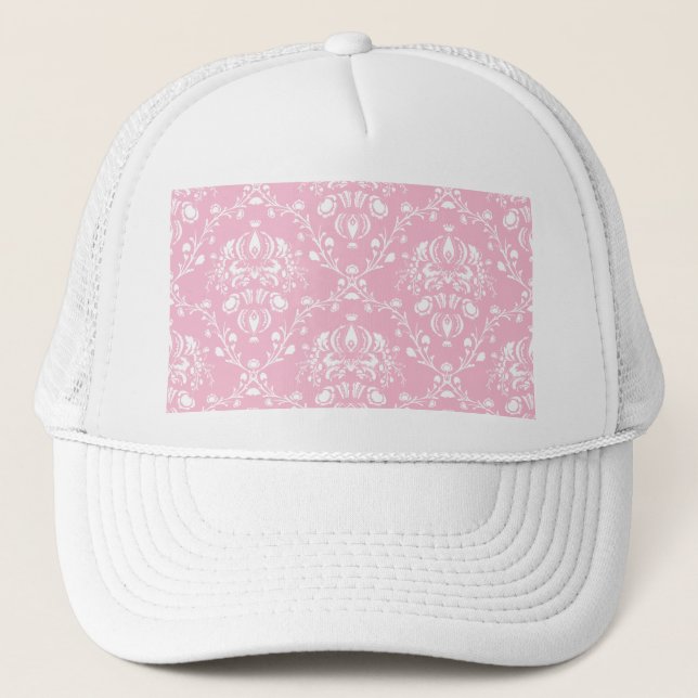Casquette Damas rose et blanc (Devant)
