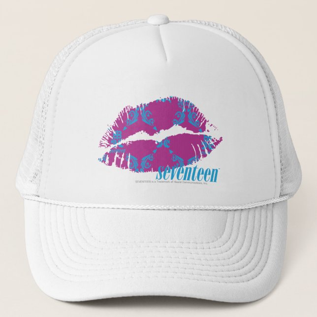 Casquette Damassé Aqua-Pourpre (Devant)