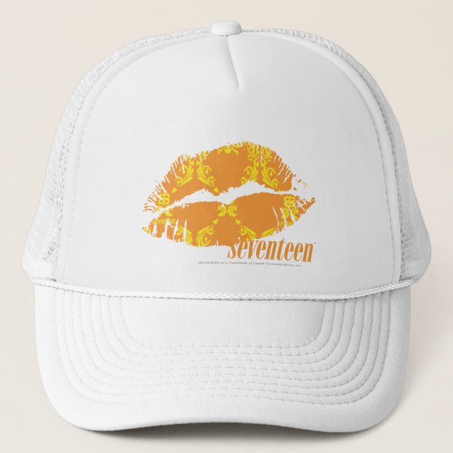 Casquette Damassé jaune-orange (Devant)