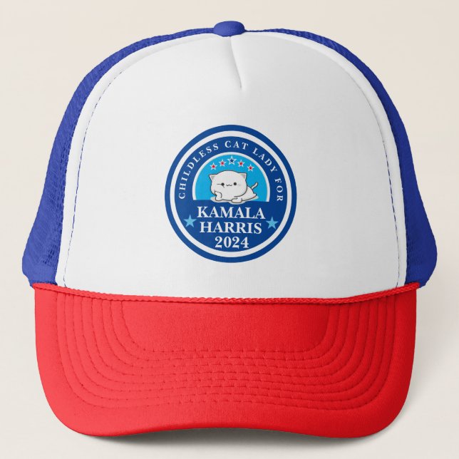 Casquette Dame de chat sans enfant pour Kamala Harris (Devant)