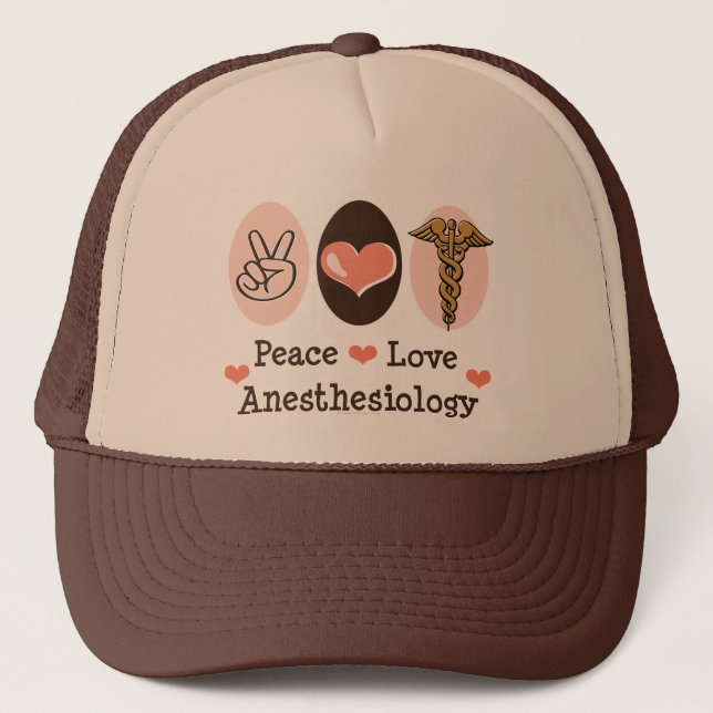 Casquette d'anesthésiologie d'amour de paix (Devant)