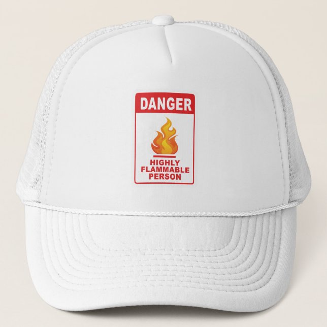Casquette Danger Highly Flammable Person (Devant)