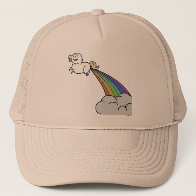 Casquette d'arcs-en-ciel de pet de licorne (Devant)