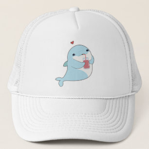 Casquette Dauphin avec boisson et coeur