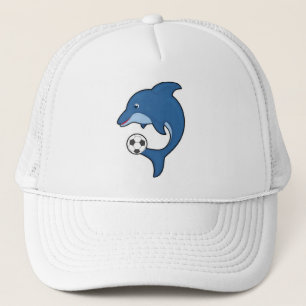 Casquette Dauphin comme joueur de football avec balle de foo