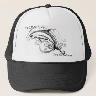 Casquette dauphin en noir et blanc