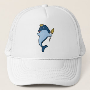 Casquette Dauphin roi avec le personnel et la Couronne