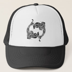 Casquette Dauphins noirs et blancs style tatouage
