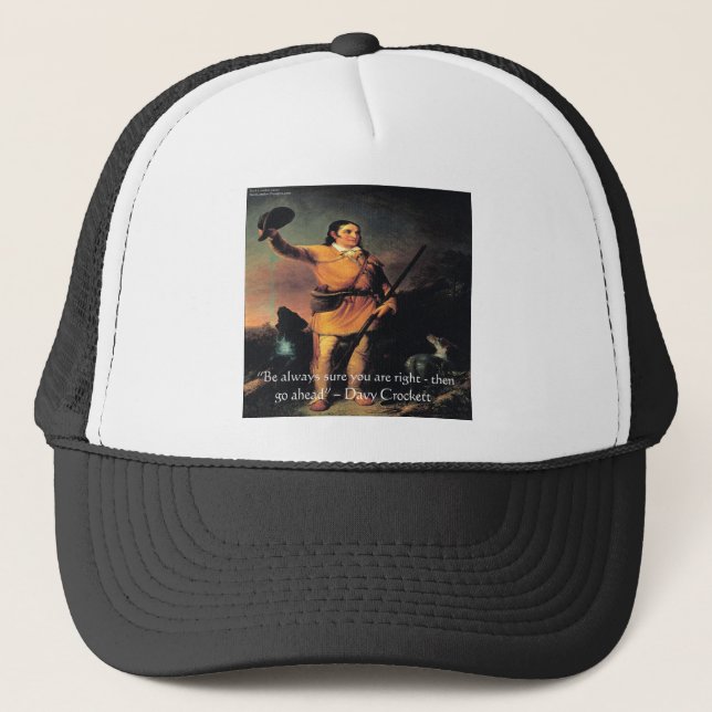 Casquette Davy Crocket "Go Ahead" Citation de sagesse (Devant)