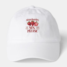 Casquette de baseball blanche cerise fraise mignon