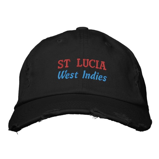 Casquette de baseball brodé à Sainte-Lucie (Devant)