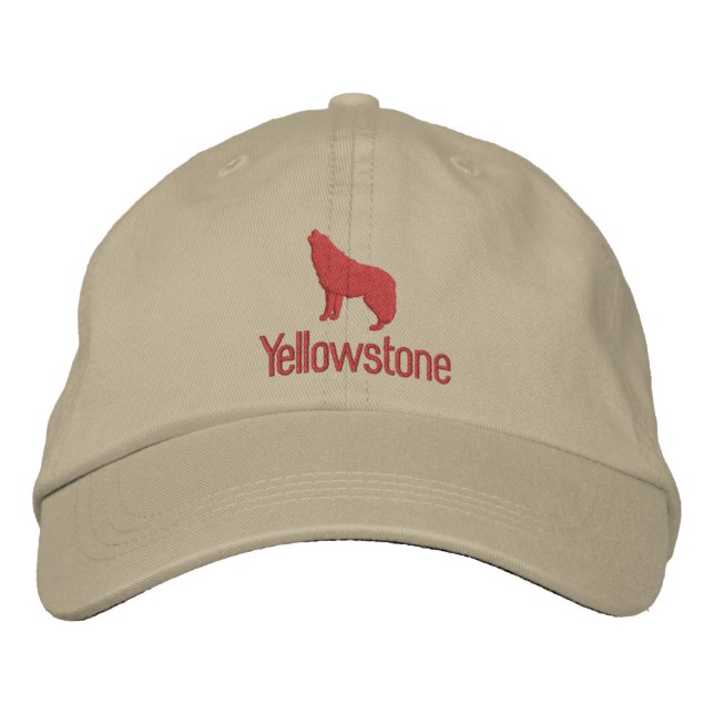 Casquette de baseball brodé de Yellowstone Wolf (Devant)