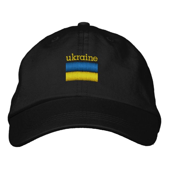 Casquette de baseball brodé du drapeau ukrainien (Devant)