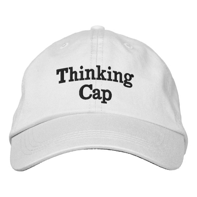 Casquette de baseball brodée drôle THINKING CAP (Devant)