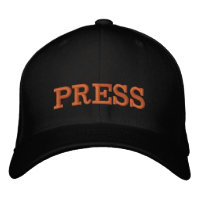 Casquette de baseball brodée PRESS or / noir