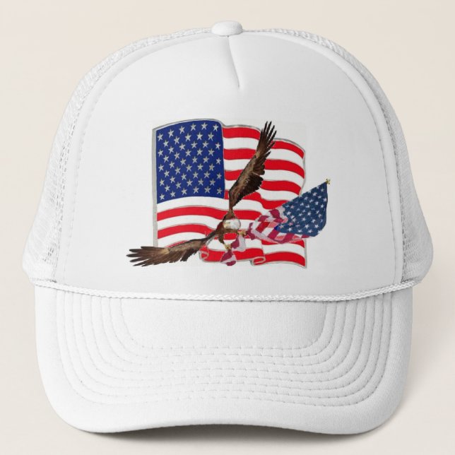 Casquette de baseball montant d'Eagle de drapeau (Devant)