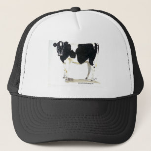 casquette de baseball noire et blanche de vache