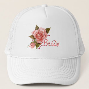 Casquette de baseball rose de jeune mariée de