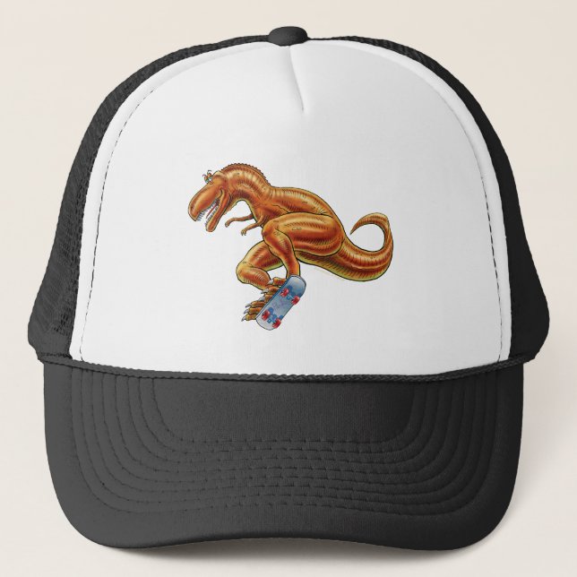 Casquette de baseball T-rex sur la planche à (Devant)