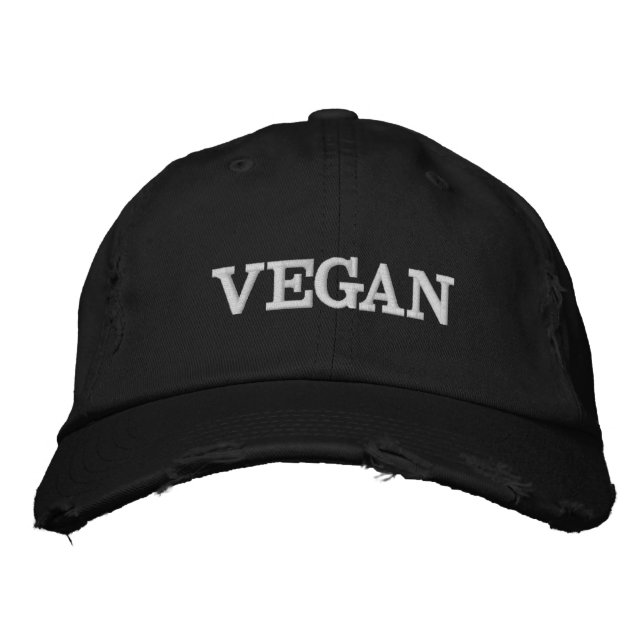 Casquette de baseball végétalienne (Black) (Devant)