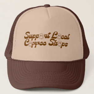 Casquette de café mignon, support des cafés locaux