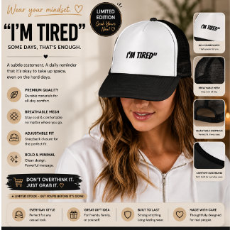 Casquette de camionneur à esthétique triste minima