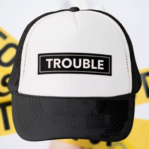 Casquette de camionneur avec texte en gras TROUBLE