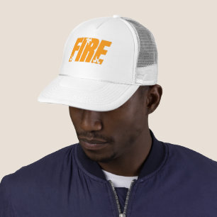 Casquette de camionneur blanche avec typographie d