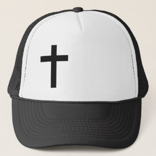 Casquette de camionneur chrétien à croix noire