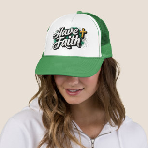 Casquette de camionneur chrétien Have Faith Croix