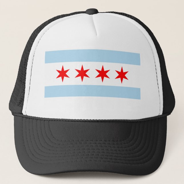 Casquette de camionneur de drapeau de Chicago (Devant)