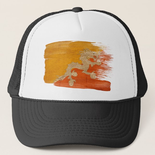 Casquette de camionneur de drapeau du Bhutan (Devant)