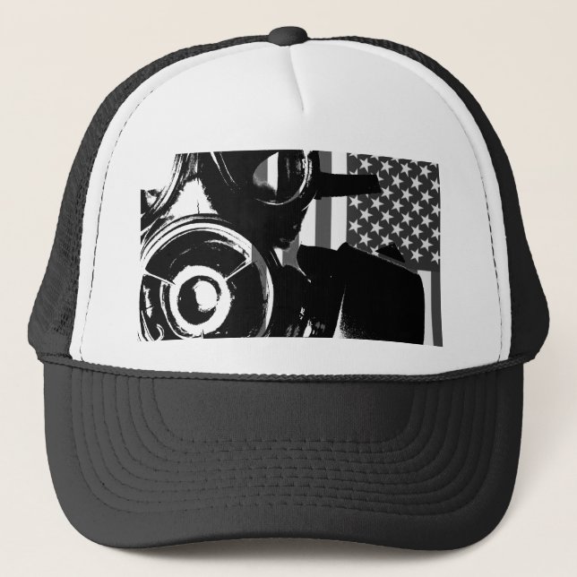 Casquette de camionneur de masque de gaz de PAUME (Devant)
