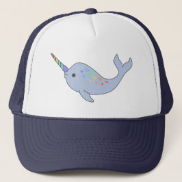 Casquette de camionneur de Narwhal d'arc-en-ciel
