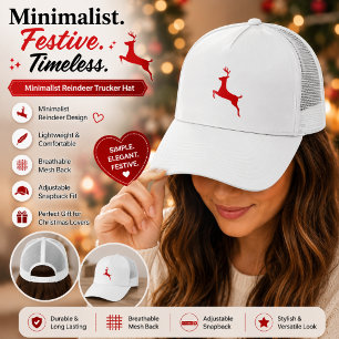 Casquette de camionneur de Noël minimaliste Renne