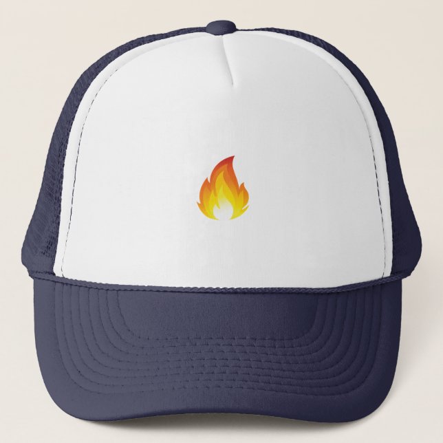 Casquette de camionneur d'Emoji de flammes (Devant)