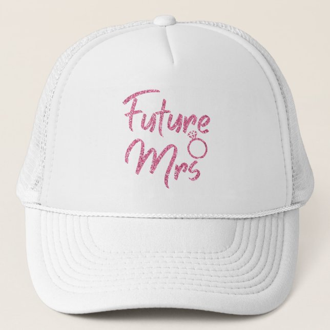 Casquette de camionneur Future Mrs couleur rose (Devant)
