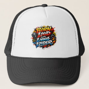 Casquette de camionneur graphique musique rock Bor