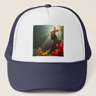 Casquette de camionneur Jésus-Christ dans le jardi
