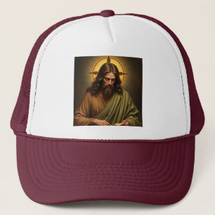 Casquette de camionneur Jésus contemplatif avec ha