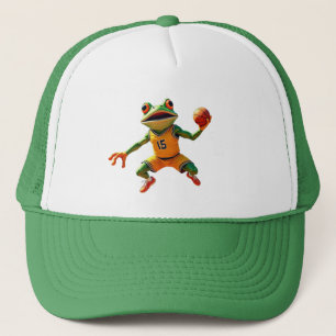 Casquette de camionneur verte et blanche Basketbal