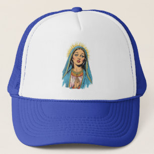 Casquette de camionneur Vierge Marie de style rétr