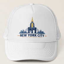 Casquette de camionneur vintage sur la skyline de 