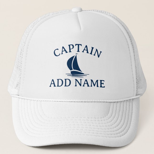Casquette de capitaine de bateau avec logo nautiqu (Devant)