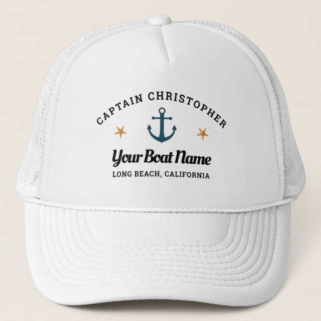 Casquette de capitaine personnalisé avec Ancre et  (Devant)