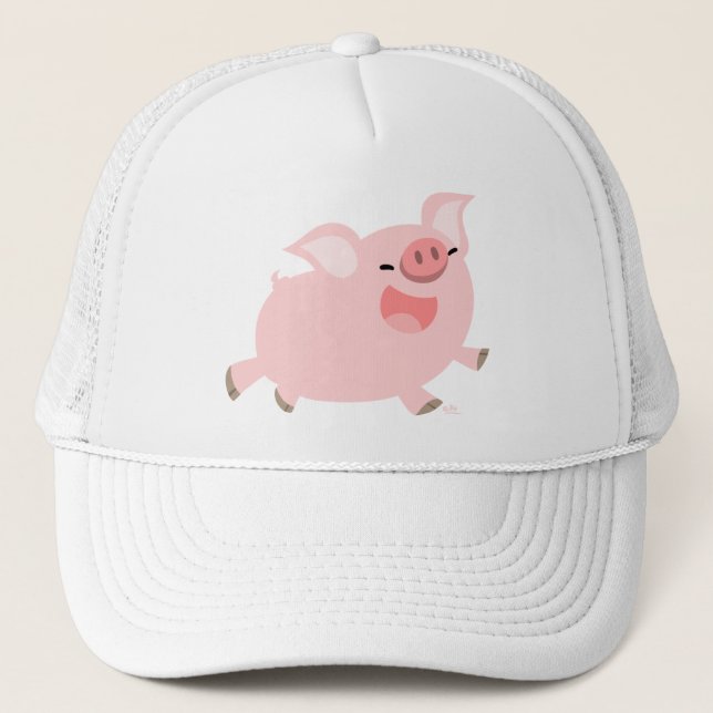 Casquette de cochon joyeux caricaturé (Devant)