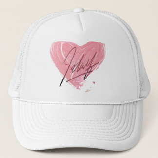 Casquette de coeur rose artistique