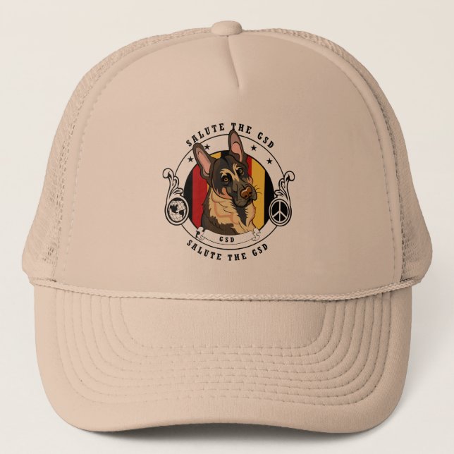 Casquette de conception de berger allemand (Devant)