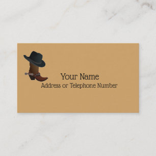 Casquette de cowboy de motif et carte de visite