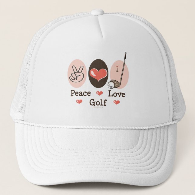 Casquette de golf d'amour de paix (Devant)